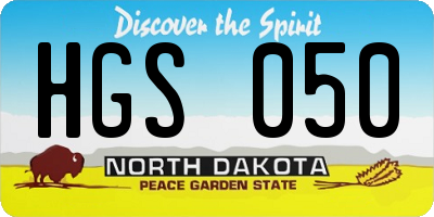 ND license plate HGS050