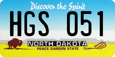 ND license plate HGS051