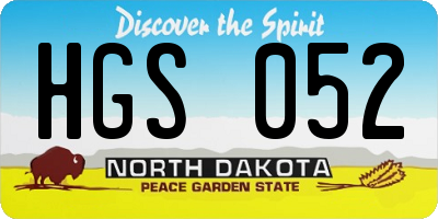 ND license plate HGS052