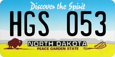 ND license plate HGS053