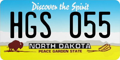 ND license plate HGS055