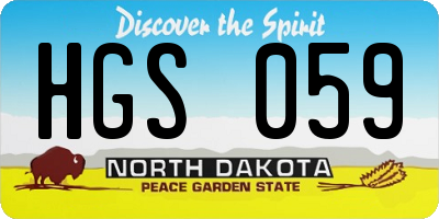 ND license plate HGS059