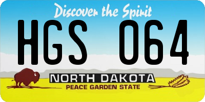 ND license plate HGS064