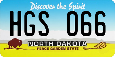 ND license plate HGS066