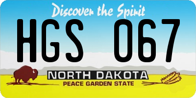 ND license plate HGS067