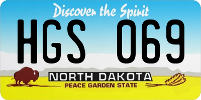 ND license plate HGS069