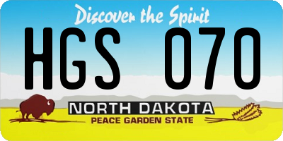 ND license plate HGS070