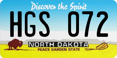 ND license plate HGS072