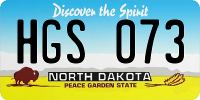 ND license plate HGS073