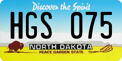 ND license plate HGS075