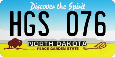 ND license plate HGS076
