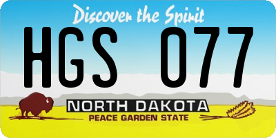 ND license plate HGS077