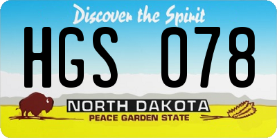 ND license plate HGS078
