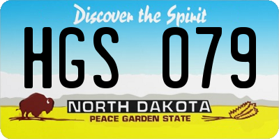 ND license plate HGS079