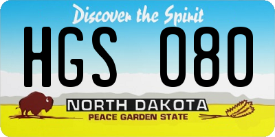 ND license plate HGS080