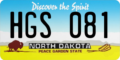 ND license plate HGS081