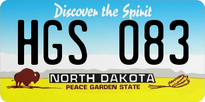 ND license plate HGS083
