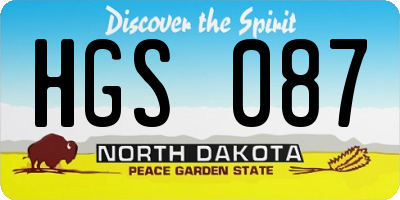 ND license plate HGS087
