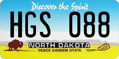 ND license plate HGS088