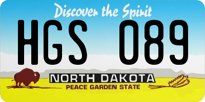 ND license plate HGS089