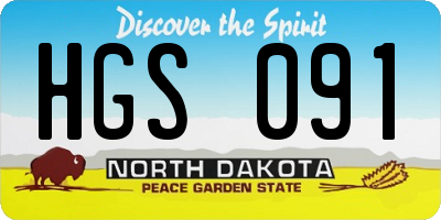 ND license plate HGS091