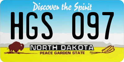 ND license plate HGS097