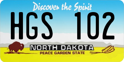 ND license plate HGS102