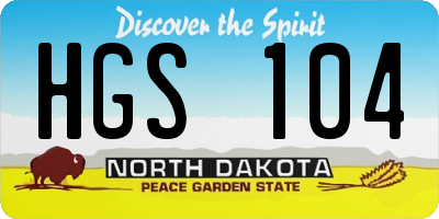 ND license plate HGS104