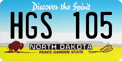 ND license plate HGS105