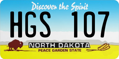 ND license plate HGS107