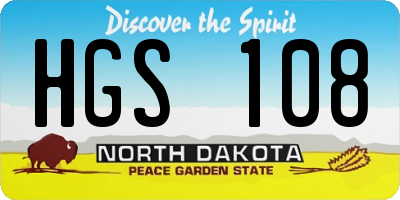 ND license plate HGS108