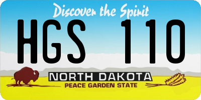 ND license plate HGS110