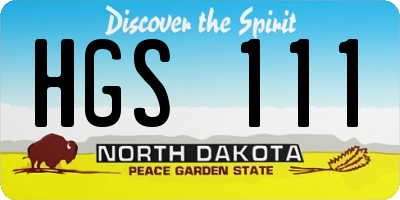ND license plate HGS111