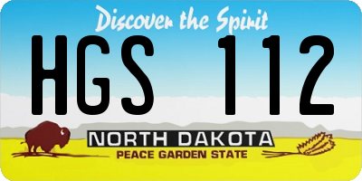 ND license plate HGS112