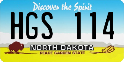 ND license plate HGS114