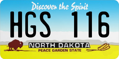 ND license plate HGS116