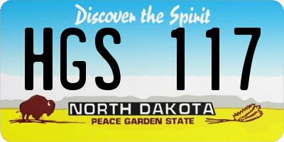 ND license plate HGS117