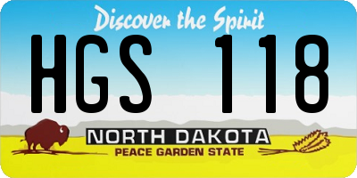 ND license plate HGS118