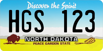 ND license plate HGS123
