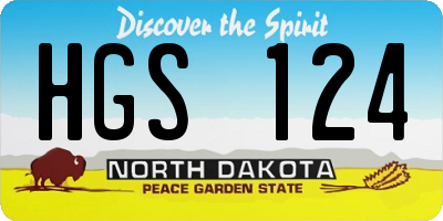 ND license plate HGS124