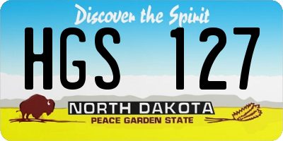 ND license plate HGS127