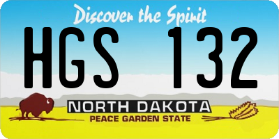 ND license plate HGS132