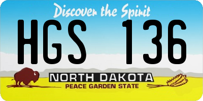 ND license plate HGS136