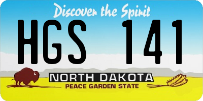 ND license plate HGS141
