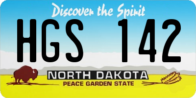 ND license plate HGS142