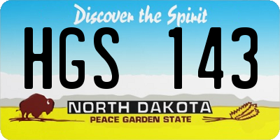 ND license plate HGS143