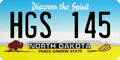 ND license plate HGS145