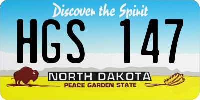 ND license plate HGS147