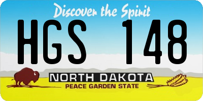 ND license plate HGS148