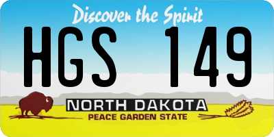 ND license plate HGS149